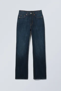 Weekday ROWE SUPER HIGH WAISTED REGULAR STRAIGHT LEG JEANS compact blue dark blue Best