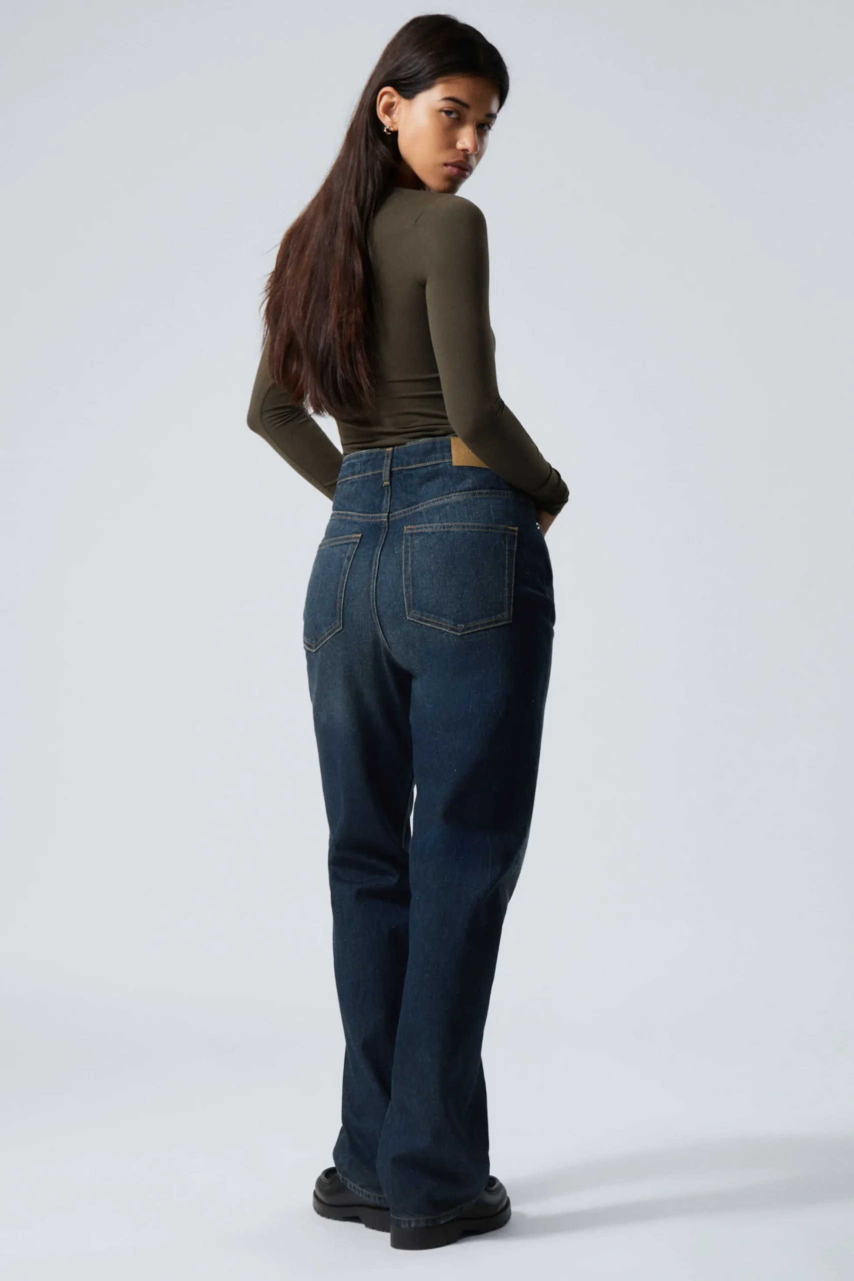 Weekday ROWE SUPER HIGH WAISTED REGULAR STRAIGHT LEG JEANS compact blue dark blue Best