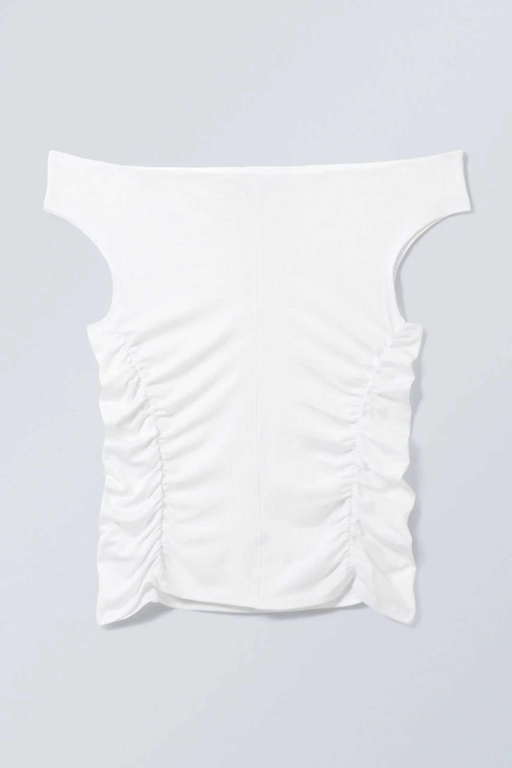 Weekday RUCHED OFF SHOULDER TOP white Cheap