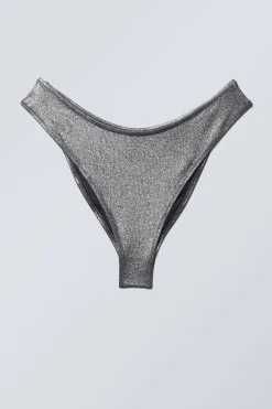 Weekday SCOOPED GLITTER BIKINI BOTTOMS grey glitter Best