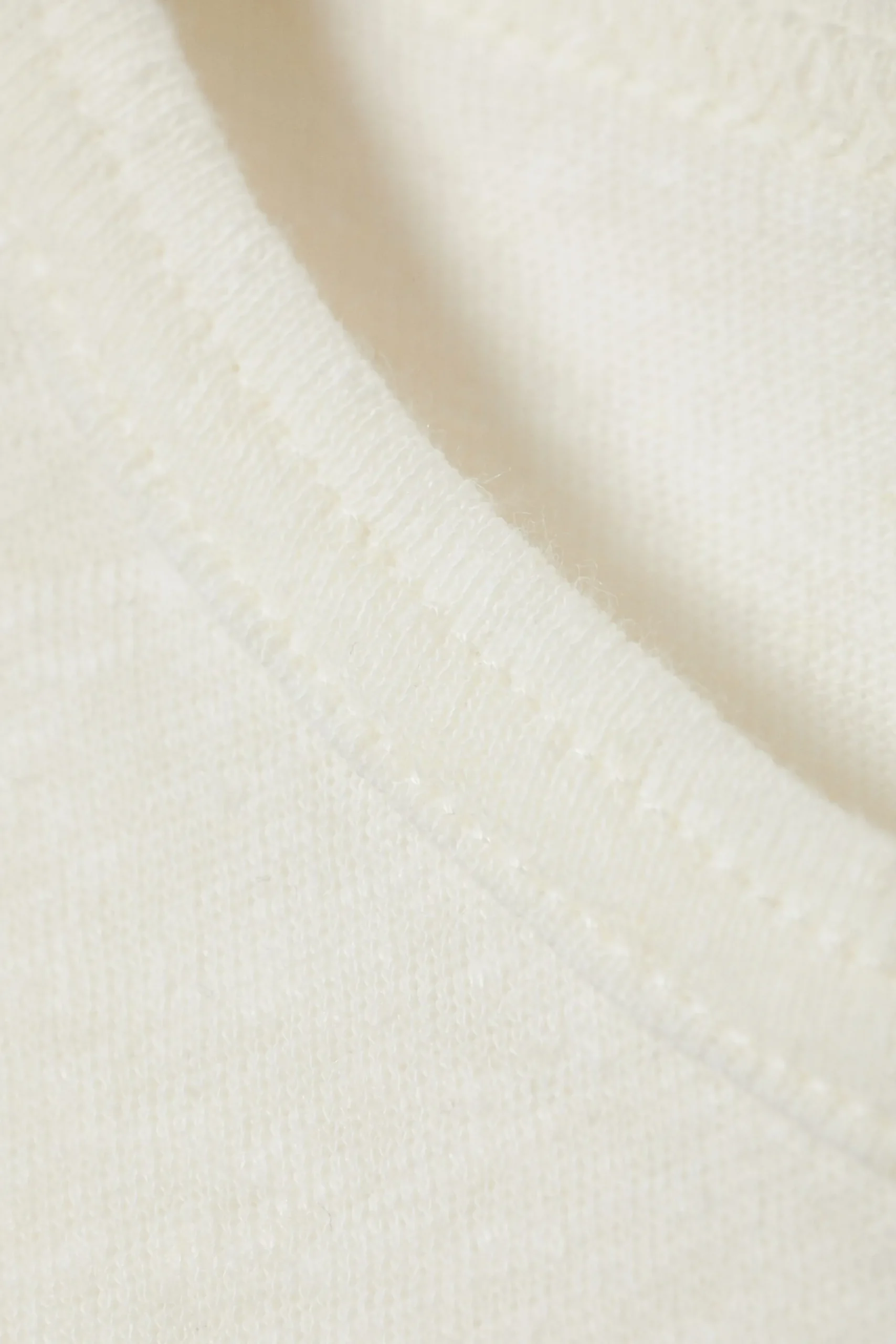 Weekday SHEER FITTED LINEN BLEND T-SHIRT dusty white Outlet