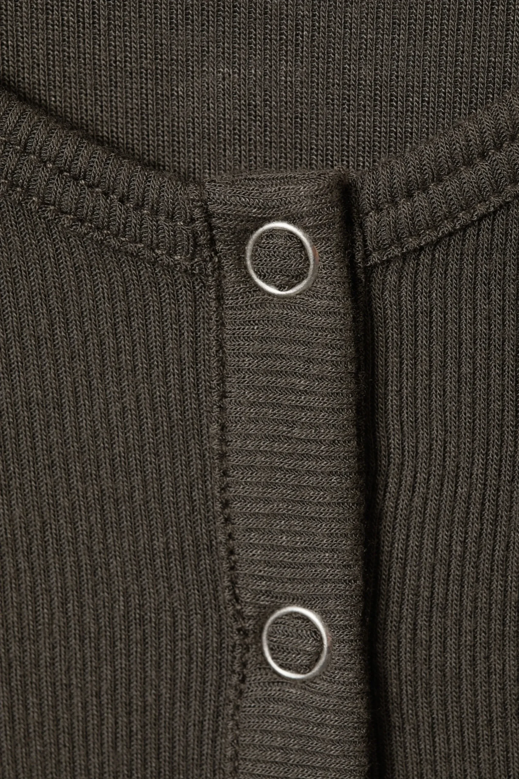 Weekday SHEER RIB LONG SLEEVE HENLEY TOP dark grey Best