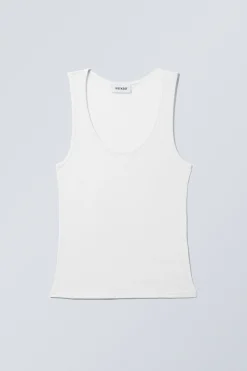 Weekday SHEER RIB TANK TOP white Sale
