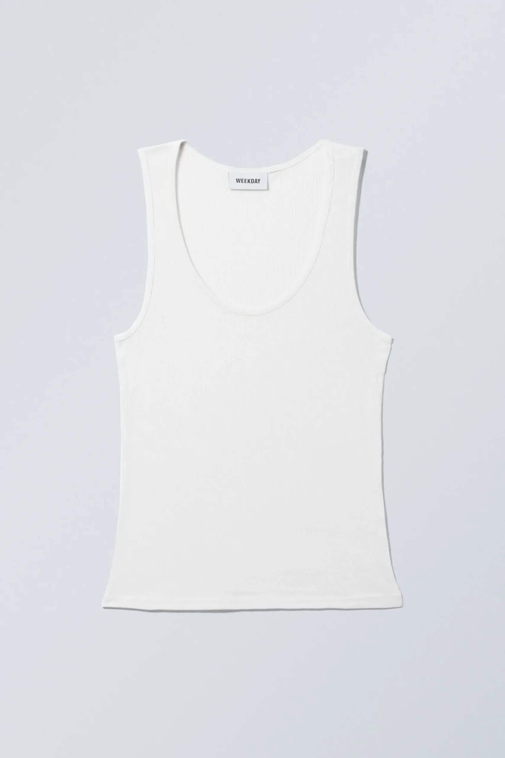 Weekday SHEER RIB TANK TOP white Sale
