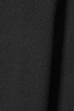 Weekday SHEER RIBBED LONG SLEEVE TOP dark grey New