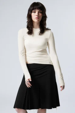 Weekday SHEER RIBBED LONG SLEEVE TOP white Best