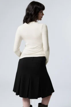 Weekday SHEER RIBBED LONG SLEEVE TOP white Best