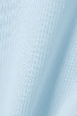 Weekday SHEER RIBBED LONG SLEEVE TOP light blue Flash Sale