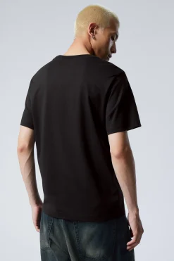 Weekday SHORT BOXY HEAVYWEIGHT T-SHIRT black Store
