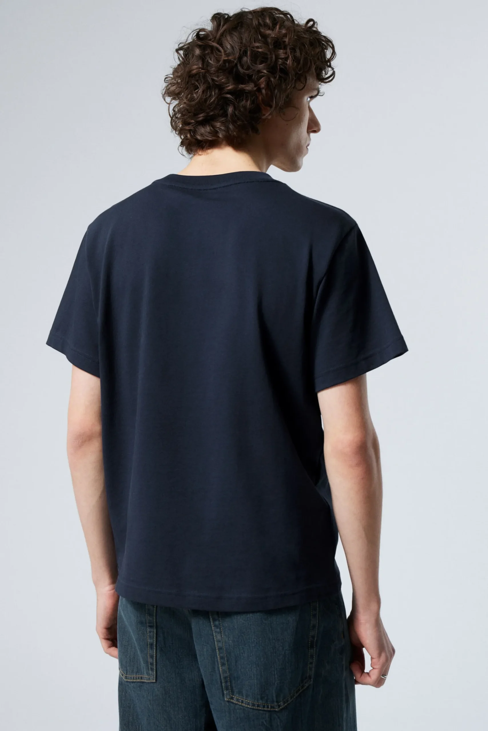 Weekday SHORT BOXY HEAVYWEIGHT T-SHIRT dark blue Best Sale