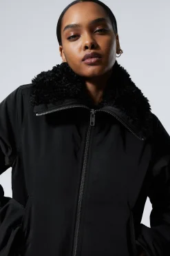 Weekday SHORT FUR COLLAR JACKET black Fashion