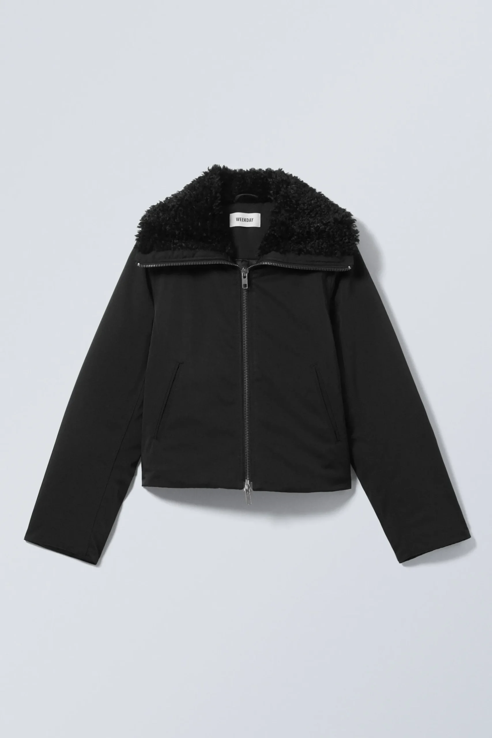 Weekday SHORT FUR COLLAR JACKET black Fashion