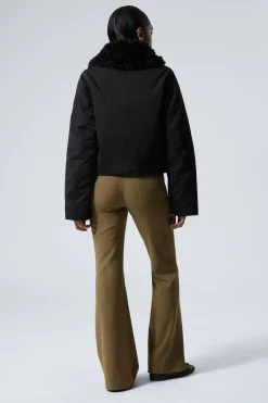 Weekday SHORT FUR COLLAR JACKET black Fashion