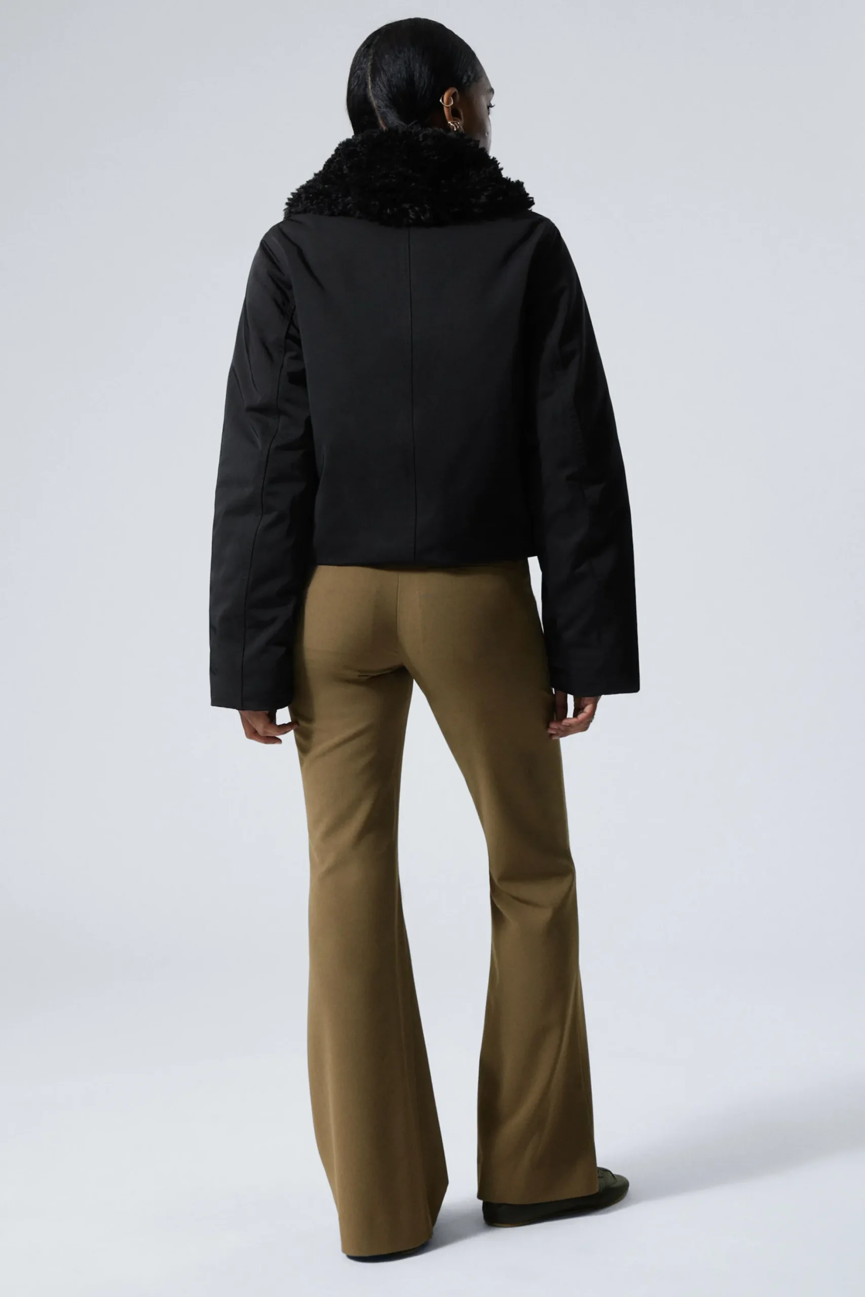 Weekday SHORT FUR COLLAR JACKET black Fashion