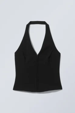 Weekday SHORT HALTERNECK TOP black New