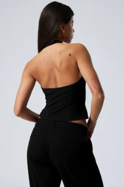 Weekday SHORT HALTERNECK TOP black New
