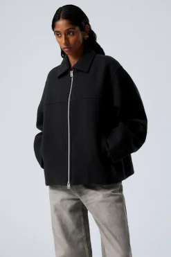 Weekday SHORT WOOL BLEND JACKET black New