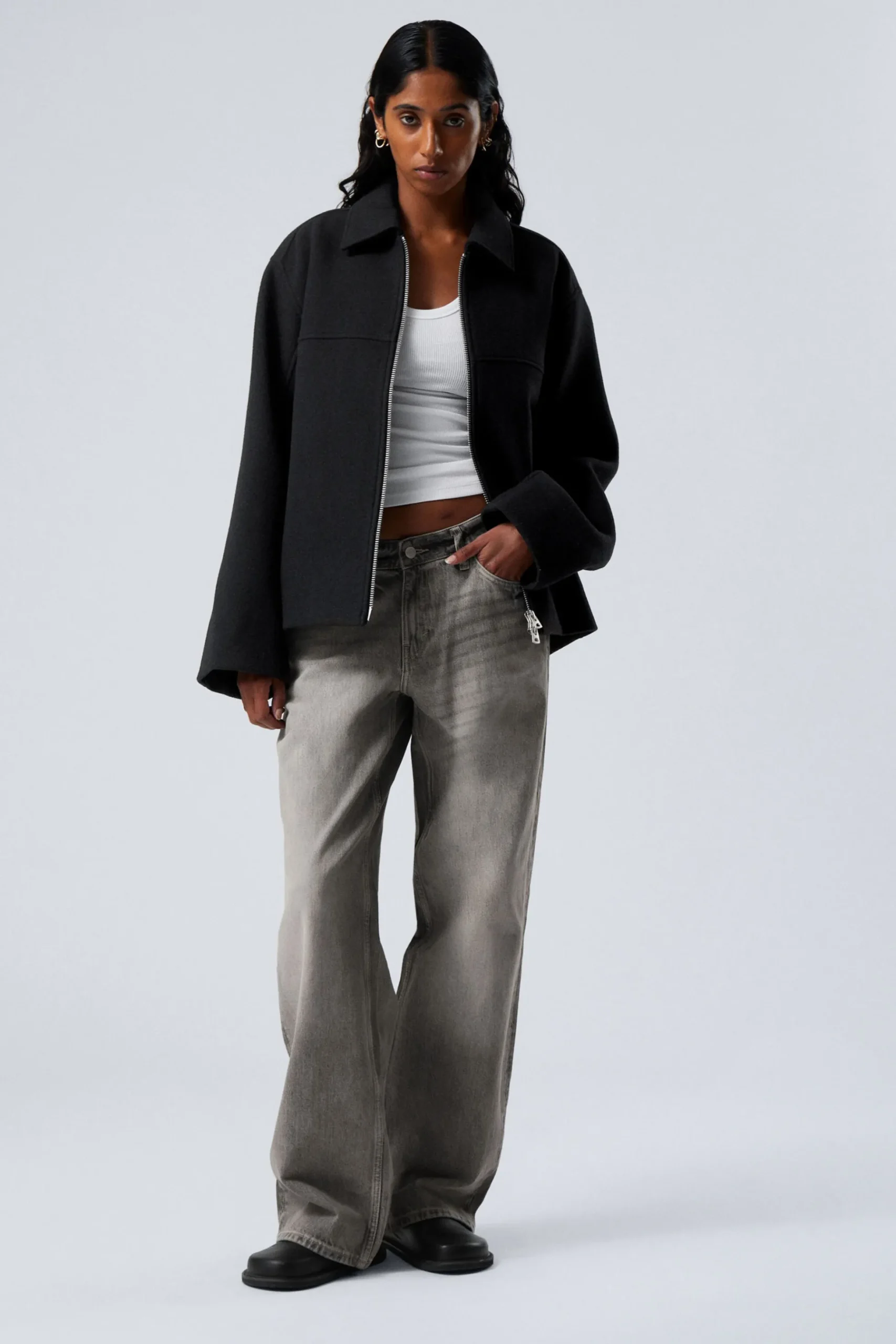 Weekday SHORT WOOL BLEND JACKET black New
