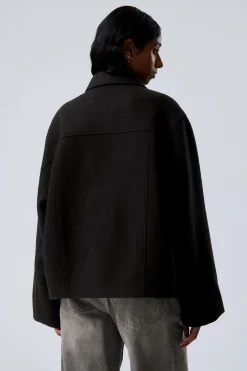 Weekday SHORT WOOL BLEND JACKET black New