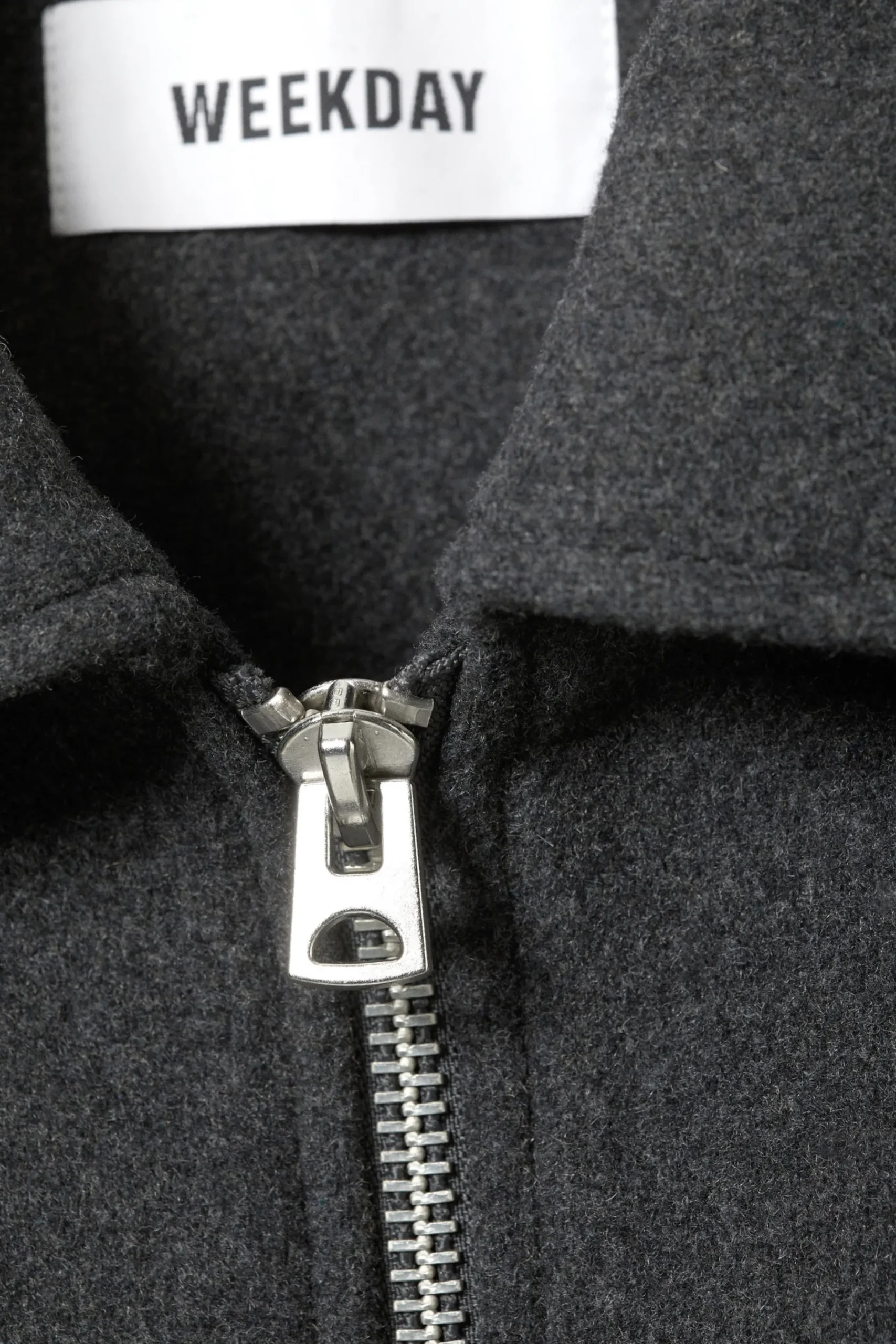 Weekday SHORT WOOL BLEND JACKET dark grey melange Outlet
