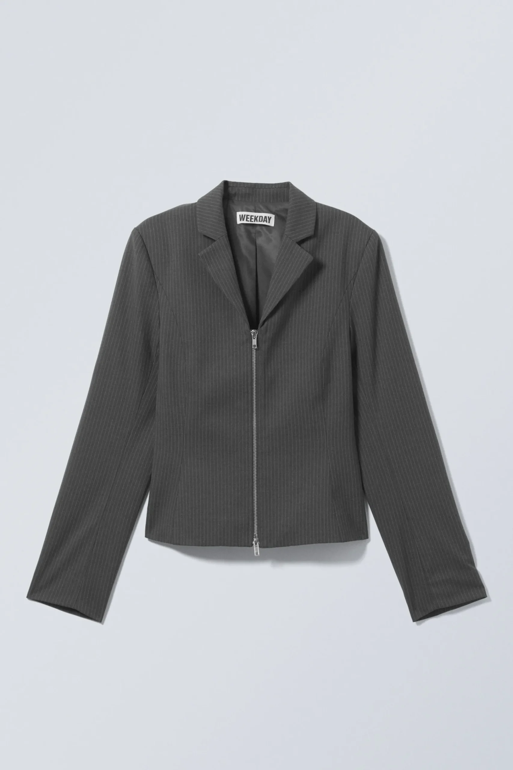 Weekday SHORT ZIP-BLAZER striped grey New