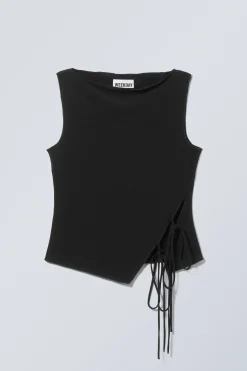 Weekday SIDE TIE SLEEVELESS TOP black Shop