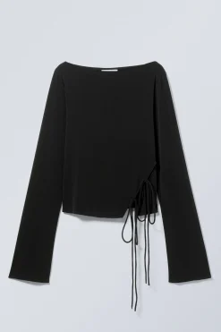 Weekday SIDE TIE TOP black Outlet