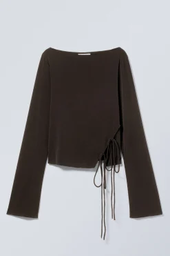 Weekday SIDE TIE TOP dark brown Sale