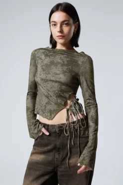 Weekday SIDE TIE TOP taupe smoked granite Clearance