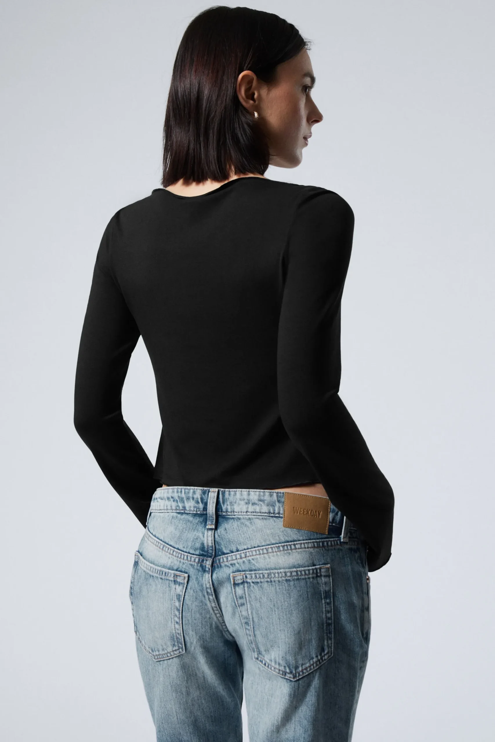 Weekday SIDE TIE TOP black Hot