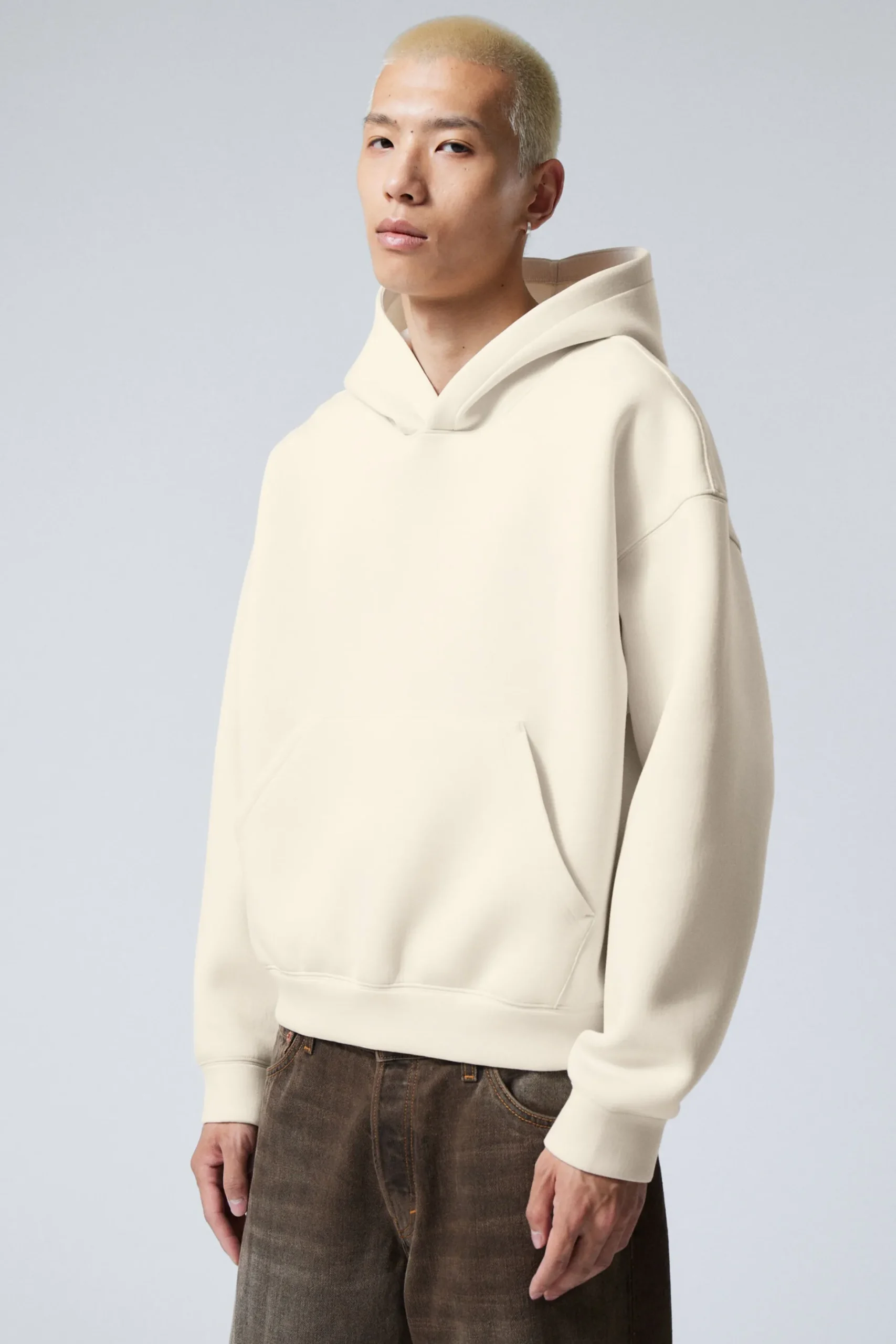 Weekday SIMON SCUBA HOODIE light dusty mole New