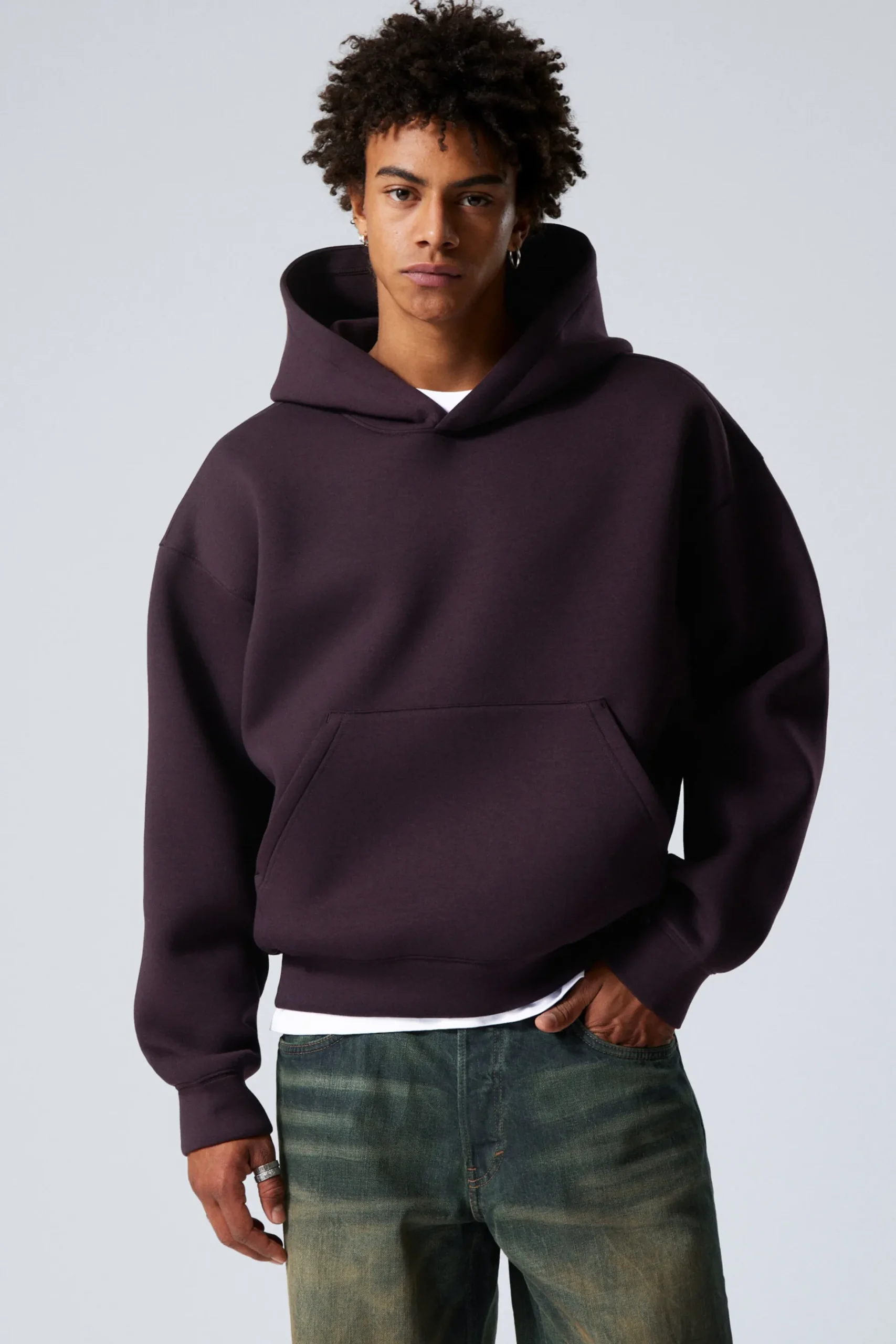 Weekday SIMON SCUBA HOODIE dark plum New