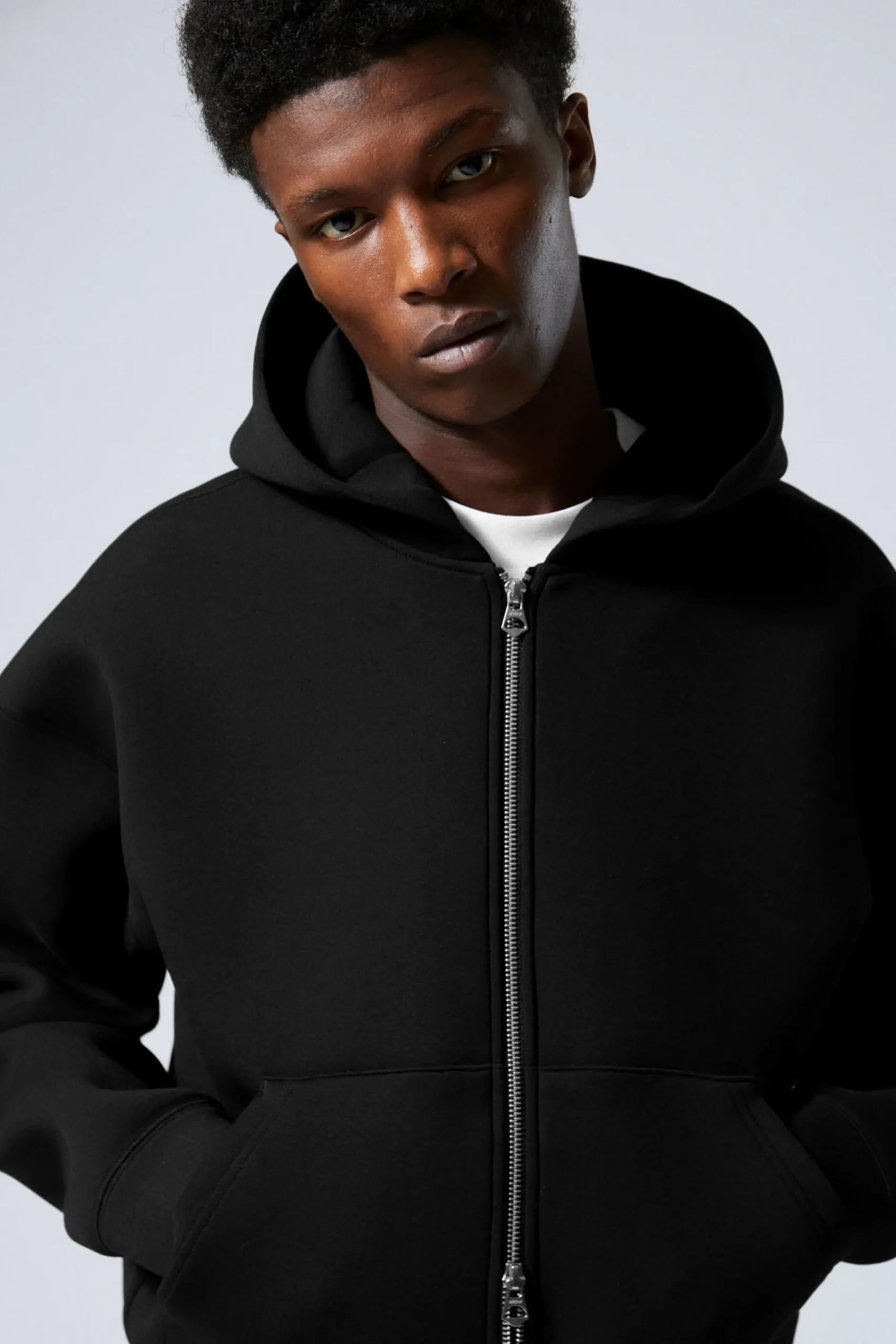 Weekday SIMON SCUBA ZIP HOODIE black New