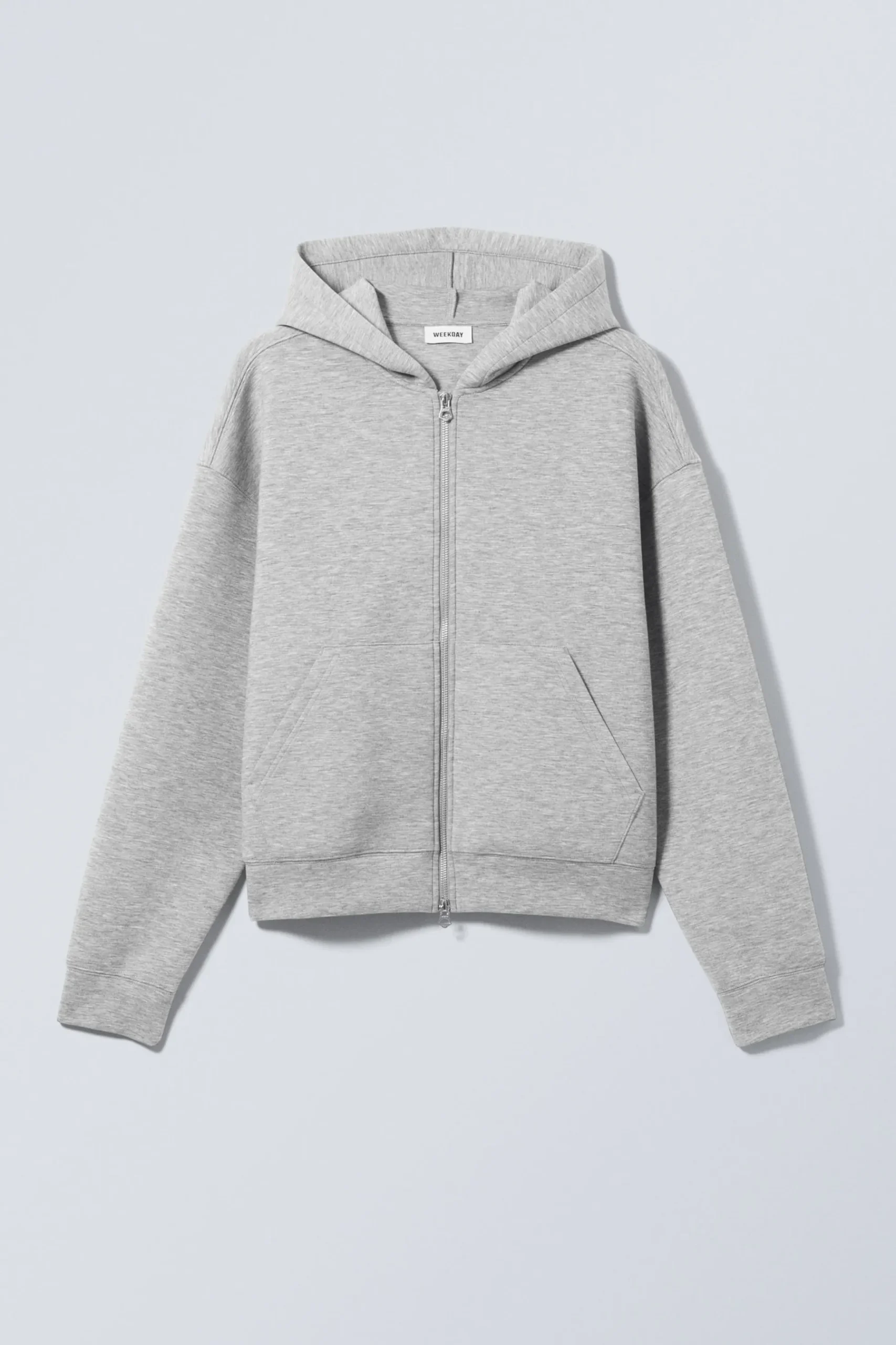 Weekday SIMON SCUBA ZIP HOODIE grey melange Flash Sale