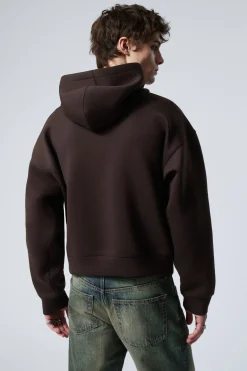 Weekday SIMON SCUBA ZIP HOODIE dark brown Flash Sale