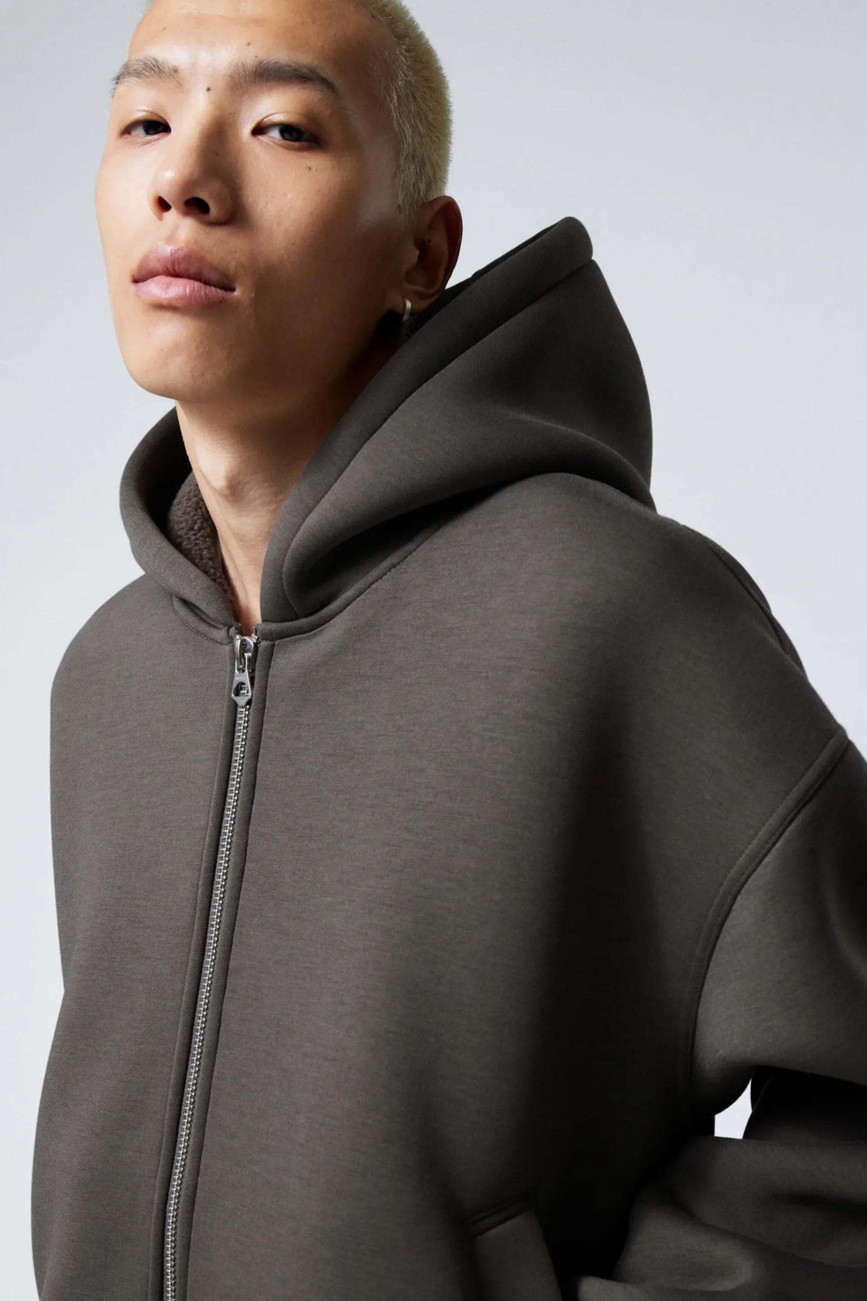 Weekday SIMON SCUBA ZIP JACKET dark mole Cheap