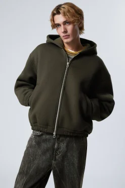 Weekday SIMON SCUBA ZIP JACKET dark green Flash Sale
