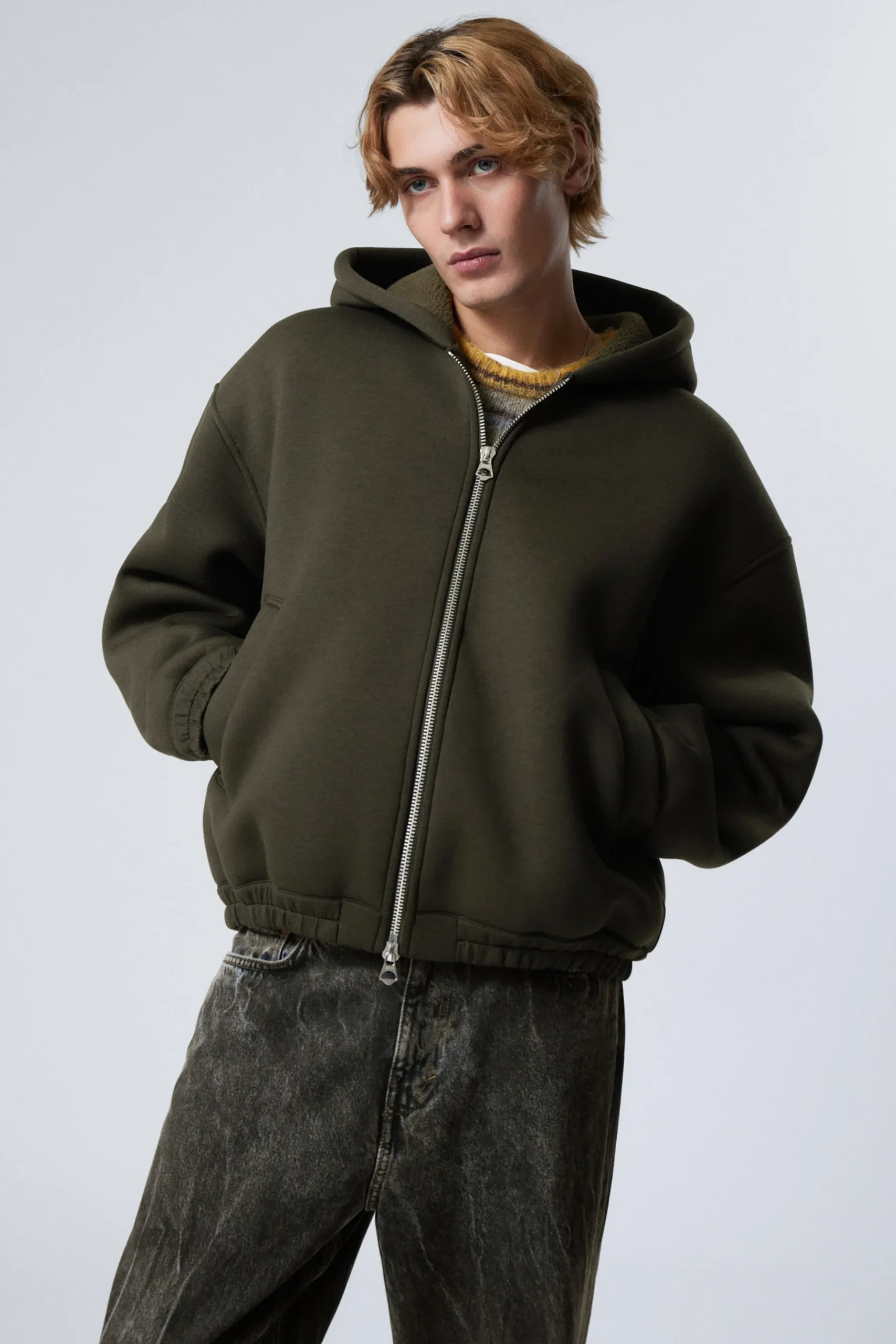 Weekday SIMON SCUBA ZIP JACKET dark green Flash Sale