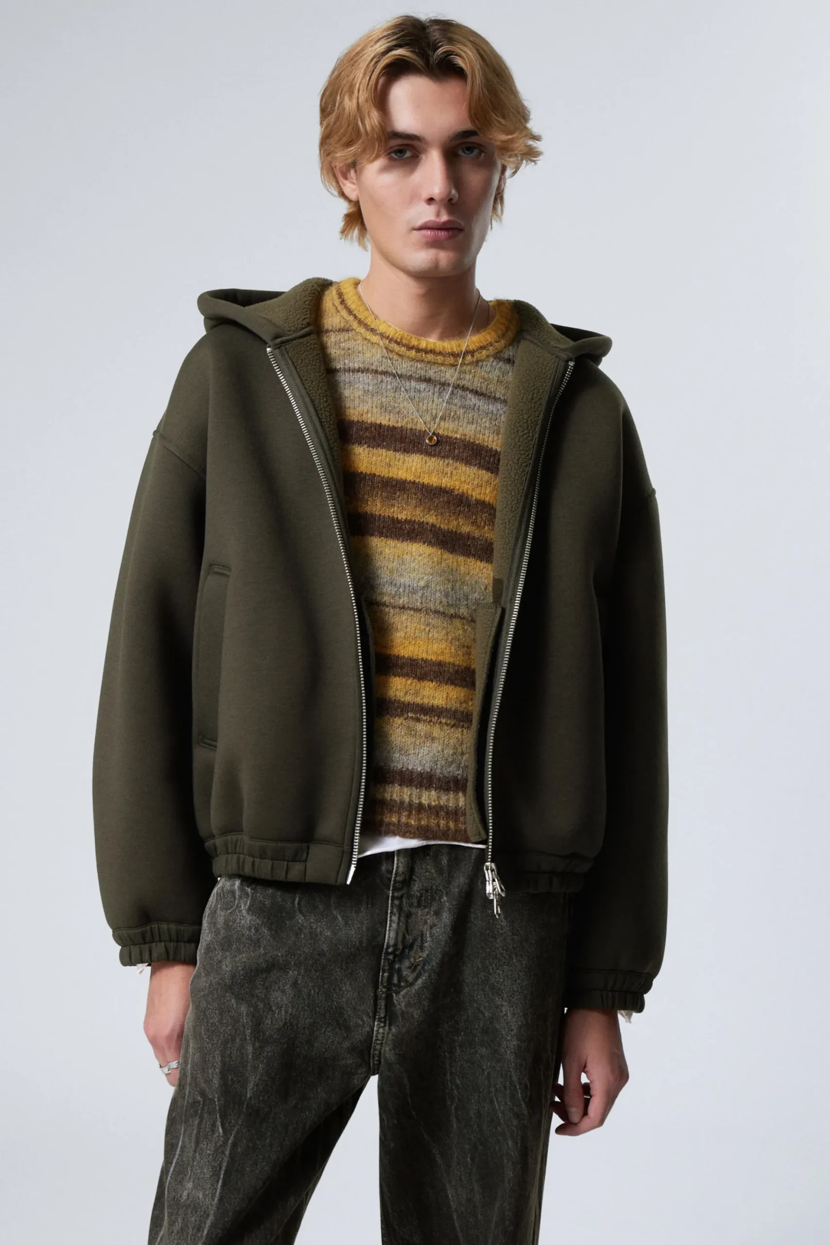 Weekday SIMON SCUBA ZIP JACKET dark green Flash Sale