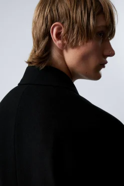 Weekday SINGLE BREASTED WOOL-BLEND COAT black Discount