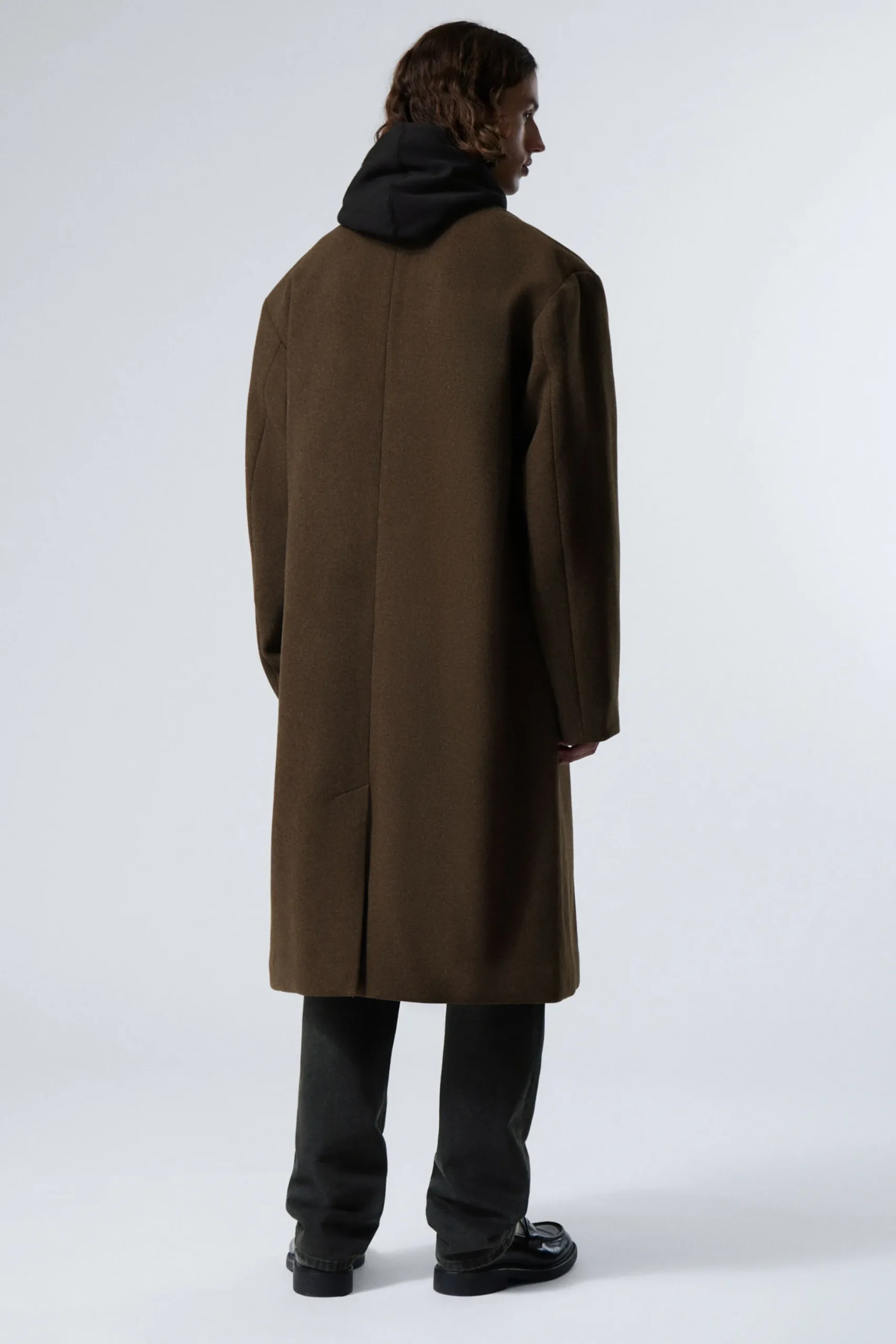 Weekday SINGLE BREASTED WOOL-BLEND COAT dark brown Sale