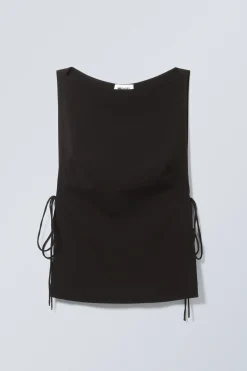 Weekday SLEEVELESS BOAT-NECK TIE TOP black Store