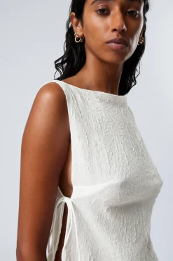 Weekday SLEEVELESS BOAT-NECK TIE TOP white Best Sale