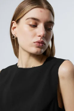 Weekday SLEEVELESS FRAYED SUITING TOP black Hot