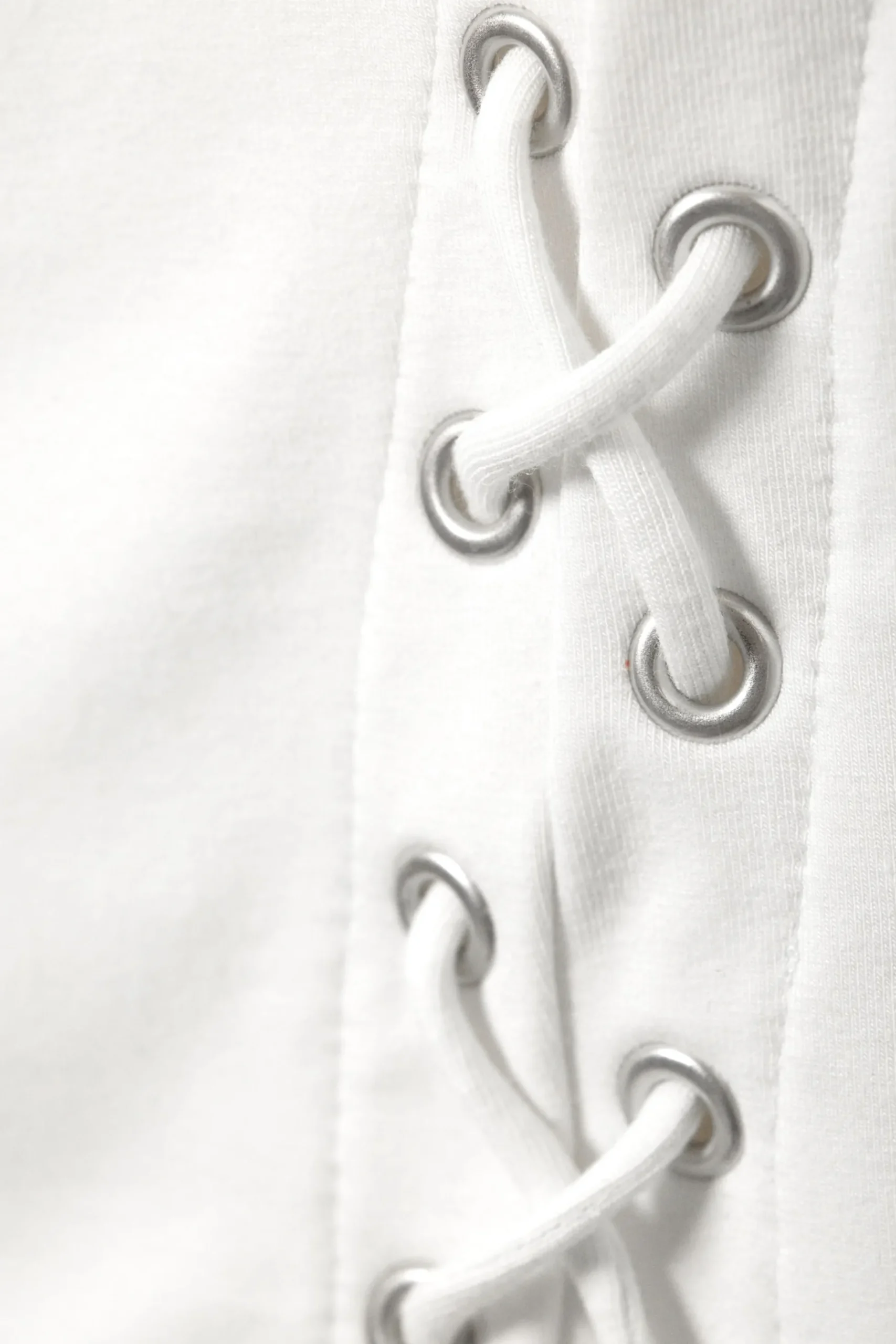 Weekday SLEEVELESS LACING BOAT-NECK EYELET TOP white Best