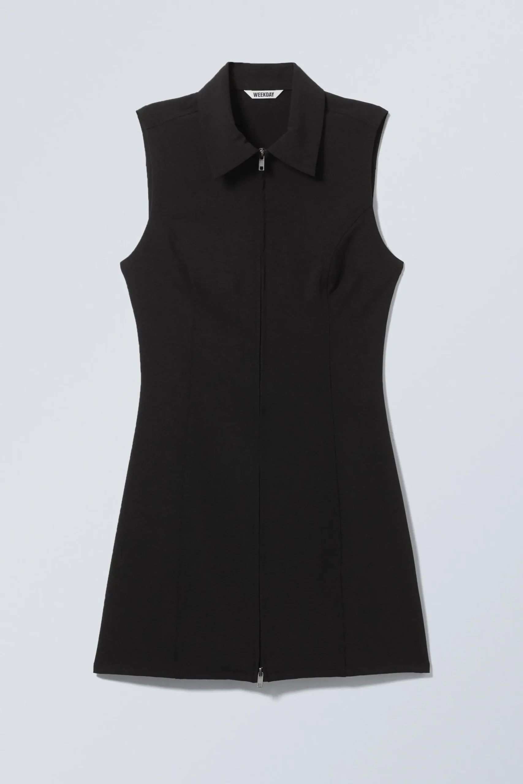 Weekday SLEEVELESS MINI SUITING ZIP DRESS black Clearance