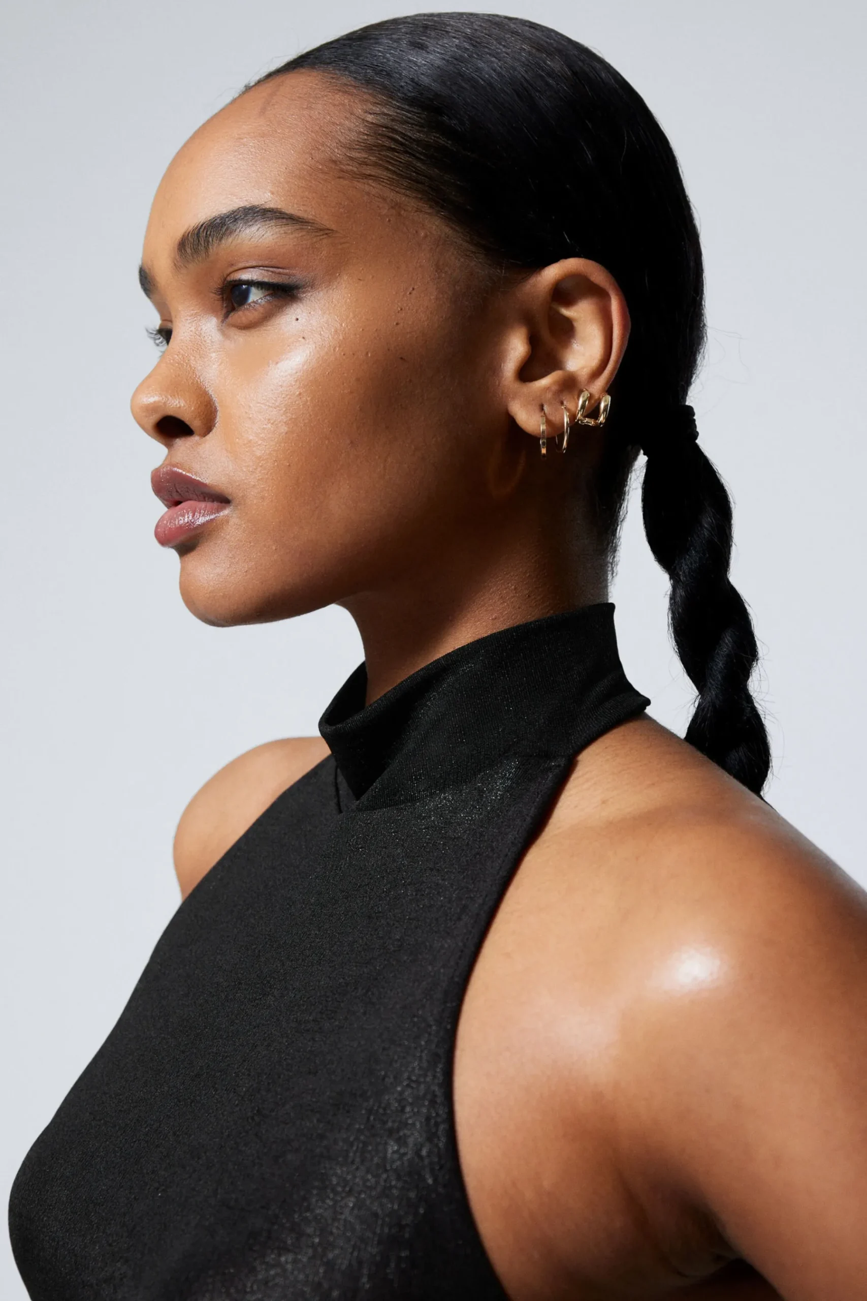 Weekday SLEEVELESS SHINY HALTERNECK TOP black Store