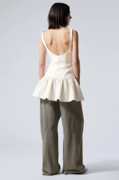 Weekday SLEEVELESS TWILL MINI DRESS white Best