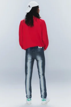 Weekday SLEEZE LOW WAIST SKINNY JEANS blue spray Discount