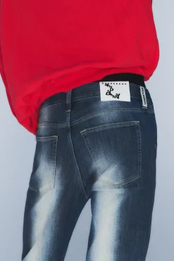 Weekday SLEEZE LOW WAIST SKINNY JEANS blue spray Discount